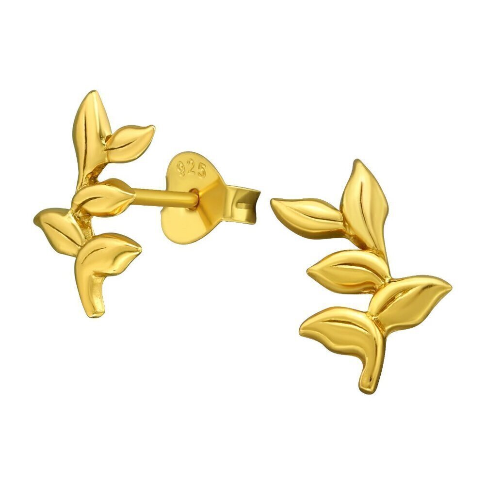 14k Gold Vermeil Leaf Studs
